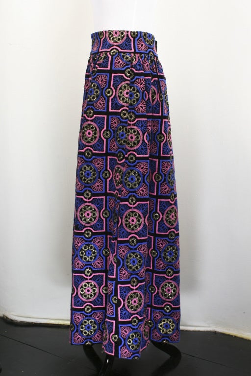 Gorgeous embroidered skirt by ADOLFO at Saks Fifth Avenue. 1970s maxi skirt with heavy detail and fabric. Excellent Condition. Size s-m

Store Location:

DEVORADO
436 E.9th St.
NYC, NY 10009
Store Hours: Mon-Sat 12-7pm, Sun 1-7pm
