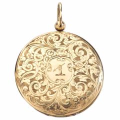 Antique Gold  Locket With Family Crest. William IV Period