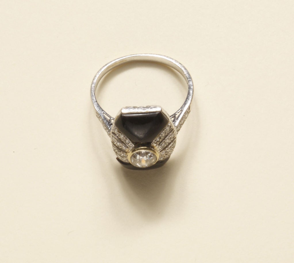 Art Deco Diamond  Onyx Ring 1