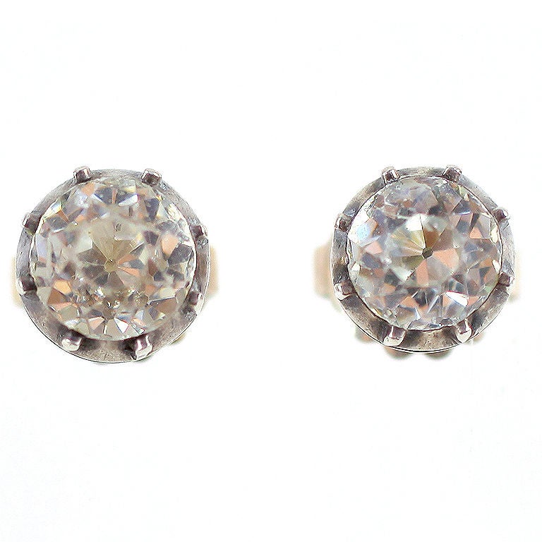Pastemaker Luxurious Georgian Paste Stud Earrings at 1stDibs