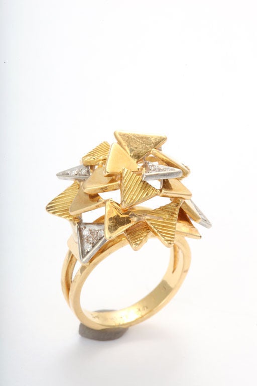 Gold and Diamond Confetti Ring