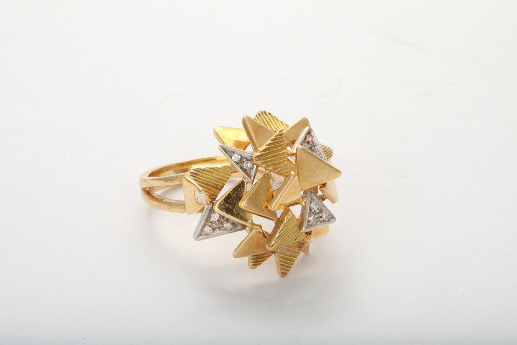 Gold and Diamond Confetti Ring at 1stdibs