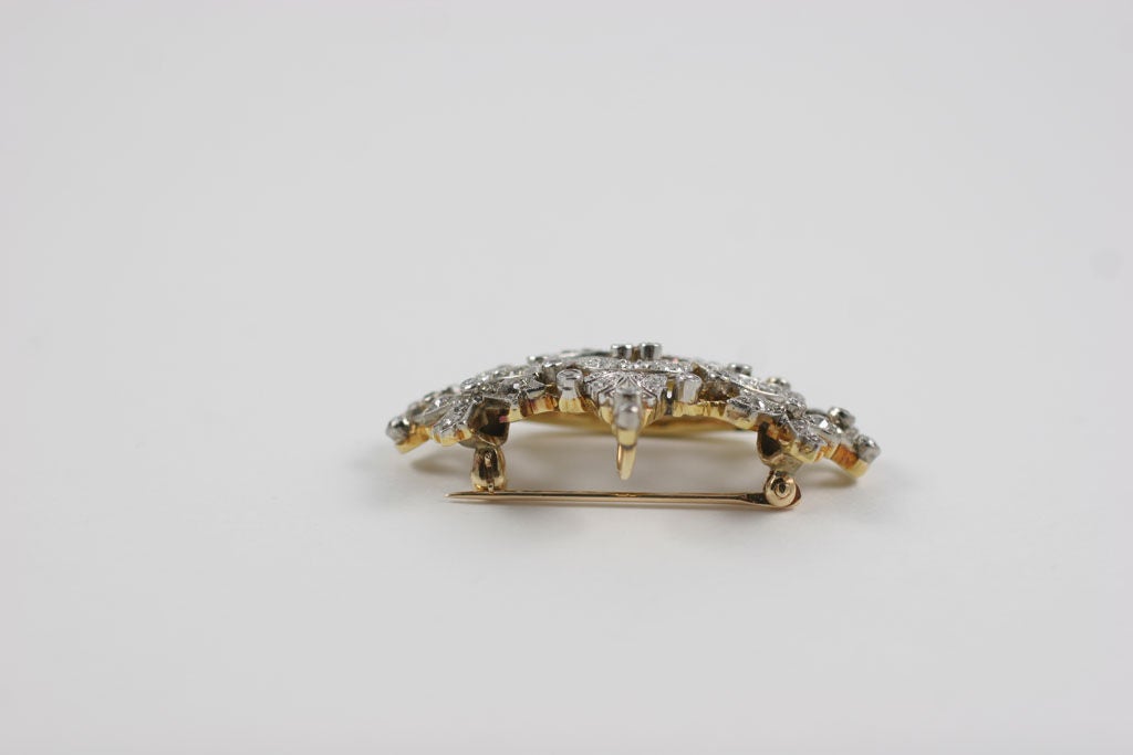 Women's or Men's Victorian Diamond Crown Pendant/Brooch