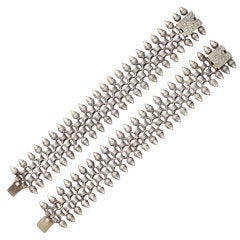 Antique A Pair of Silver Victorian Acorn Bracelets