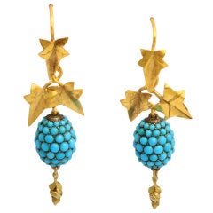 Victorian Pave Turquoise Berry Earrings