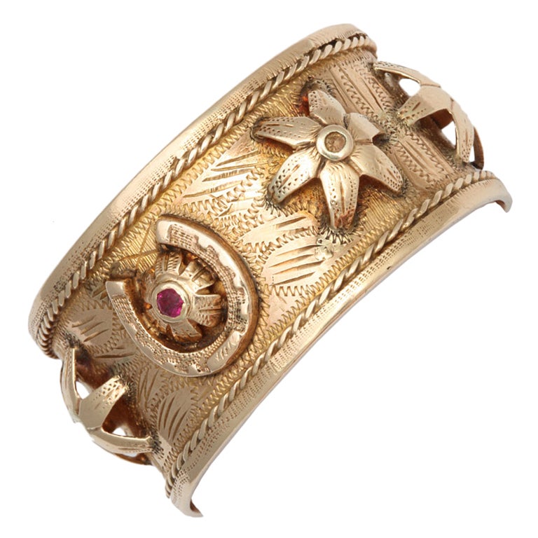 Exotic and Rare American Gypsy Cuff Bracelet at 1stDibs | gypsy cuff  bracelets, american gypsy jewelry, american gypsy gold jewelry