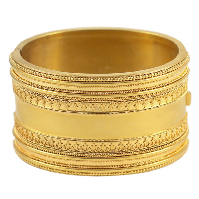 Glorious Wide Victorian Gold Cuff