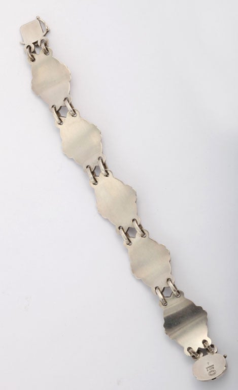 Moonstone Silver Bracelet by Georg Jensen In Excellent Condition In Stamford, CT