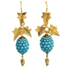 Victorian Pave Turquoise Berry Earrings