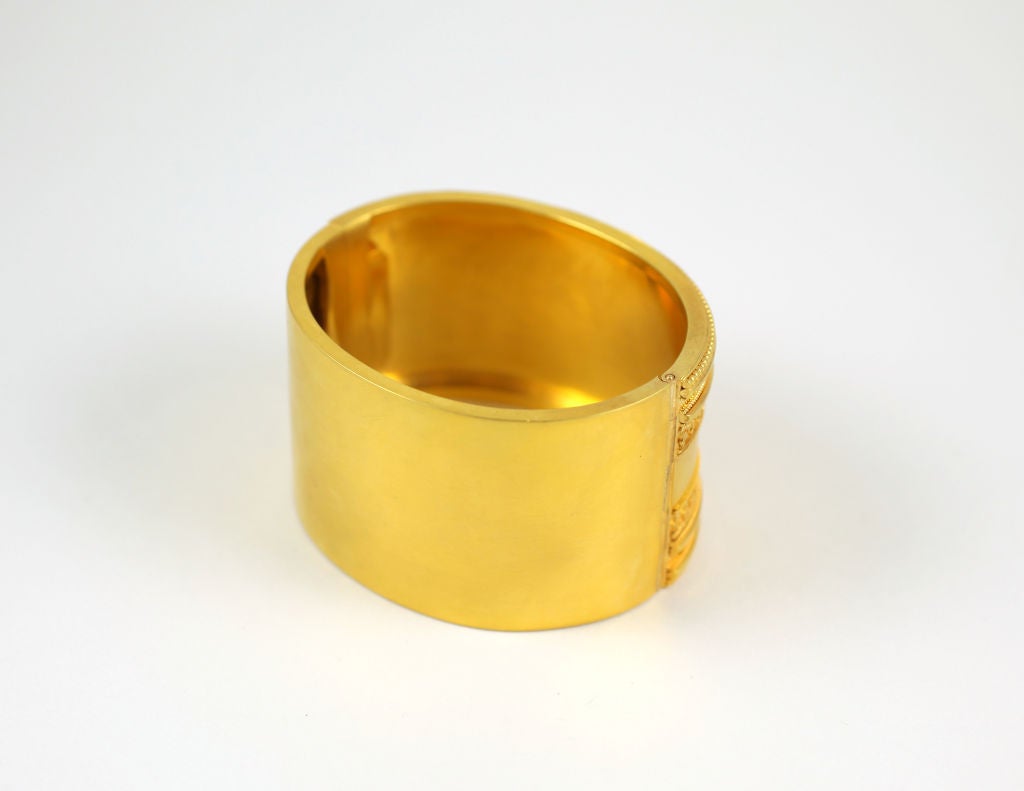 Women's Grand Etruscan Revival Gold Cuff