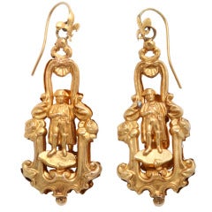Antique Rare 19century French Chandelier Earrings