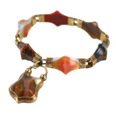 Antique Victorian Scottish Pyramid Agate Bracelet