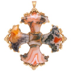 Croix de Malte en agate translucide d'époque géorgienne