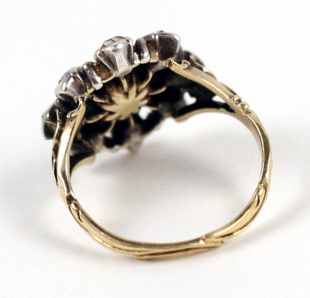Wunderschöner georgianischer Ring mit Smaragd und antiken Diamanten (Georgian)