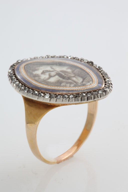 Women's Eternal Love: A Georgian Enamel Diamond Ring
