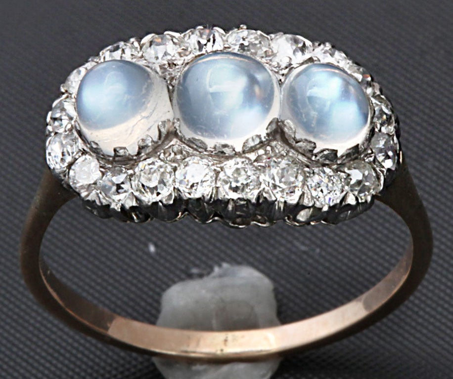 French Edwardian Moonstone Diamond Ring