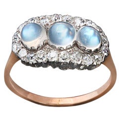 French Edwardian Moonstone Diamond Ring