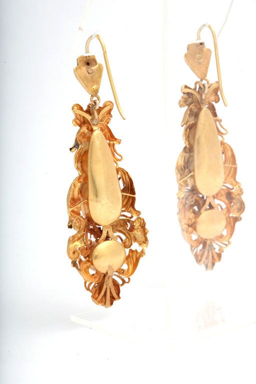 Women's Georgian Amethyst Gold Chandelier Earrings