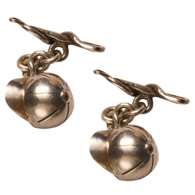 Victorian Sterling Silver Equestrian Cufflinks For Sale