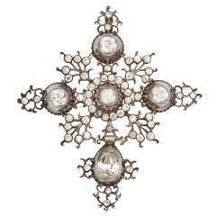 Georgian French Paste Silver Pendant 4