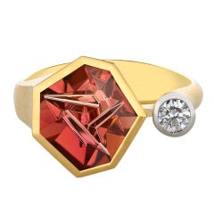 Munsteiner Pink Tourmaline Diamond Ring