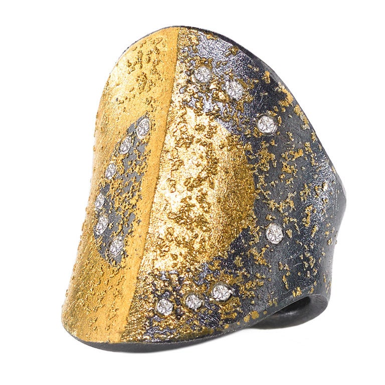 Atelier Zobel Diamond Gold Silver Reflector Ring