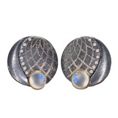 Atelier Zobel Blue Moonstone Diamond Bubble Earrings