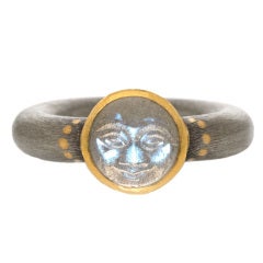 22k gold and palladium Man-in-the-Moonstone Ring