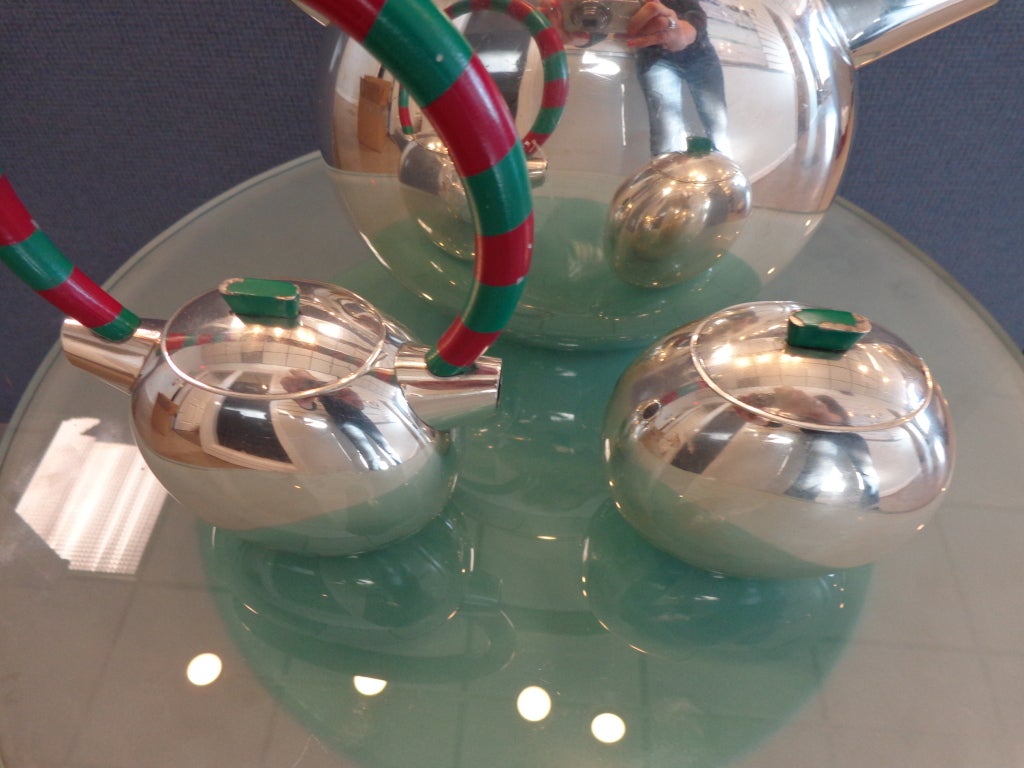 Charles Crowley Modernism Table, Coffee, Sugar, Creamer Set For Sale at