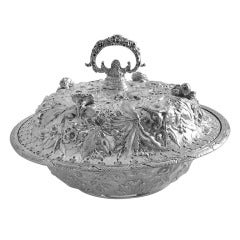 Repousse by Kirk Sterling Silver Covered Berry Bowl 11 OZ MARK