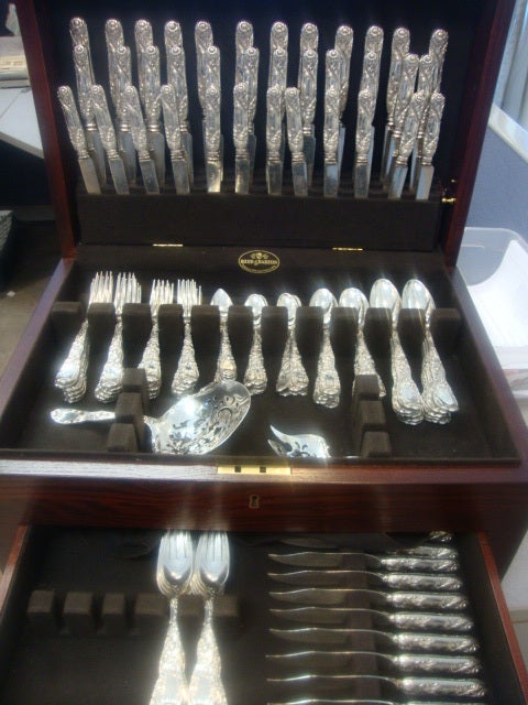 Chrysanthemum by Tiffany & Co Sterling Silver Massive Set c1880
