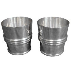 Puiforcat Sterling Silver Drinking Glasses Pair French