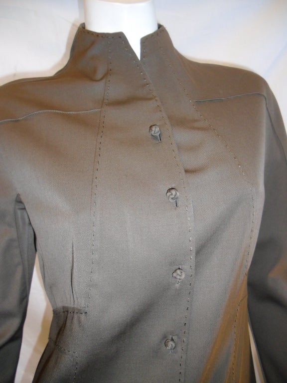 Women's Chado Ralph Rucci  Brown Wool shirt  Jacket
