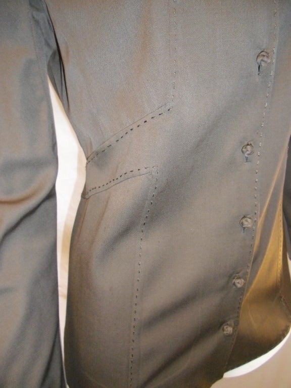 Chado Ralph Rucci  Brown Wool shirt  Jacket 2
