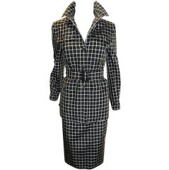 Chado Ralph Rucci Silk Checker Safari  skirt suit