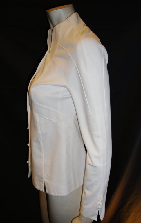 Chado Ralph Rucci White Cotton Pique shirt 1