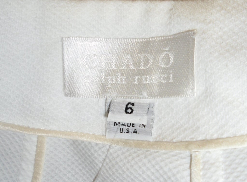 Chado Ralph Rucci White Cotton Pique shirt 4