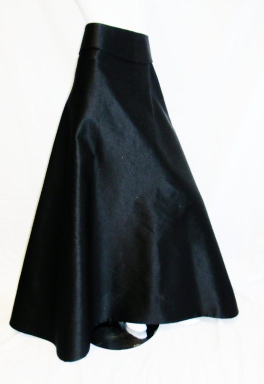 Haute Couture Chado Ralph Rucci Stunning Black long silk skirt at 1stDibs