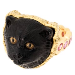 Jet Black Cat Ring 10