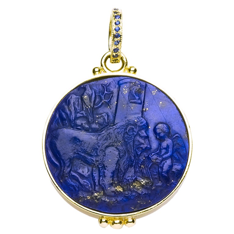 Reversible Lapis Lazuli Coin Pendant