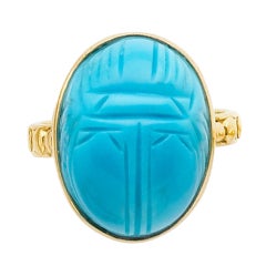 Turquoise Scarab Ring
