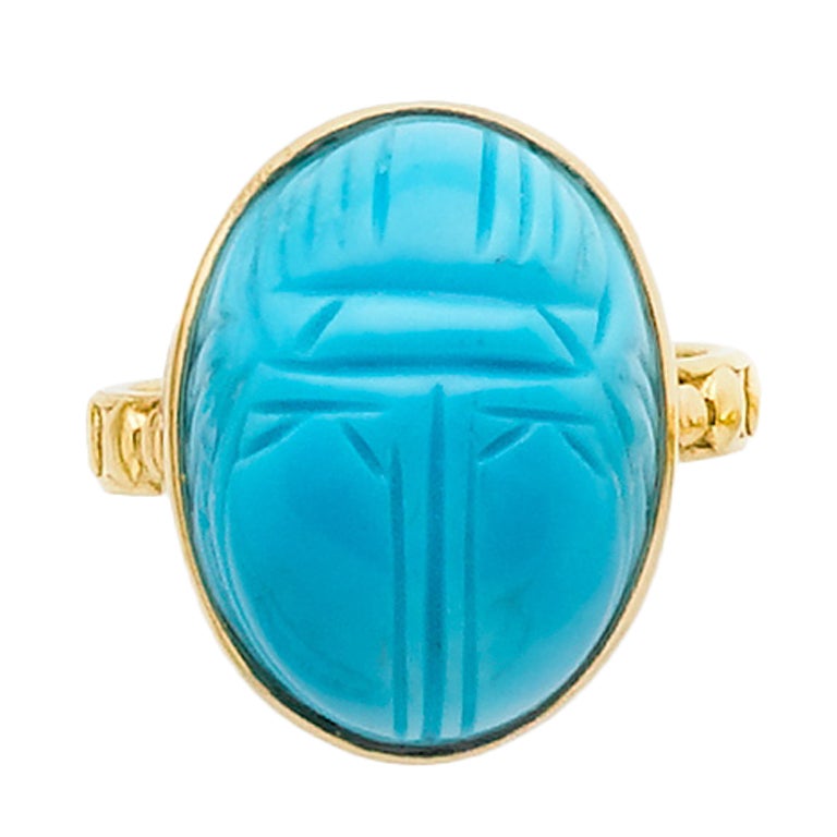 Turquoise Scarab Ring