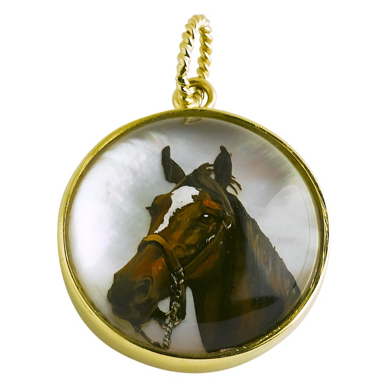 Painted Horse Head Pendant