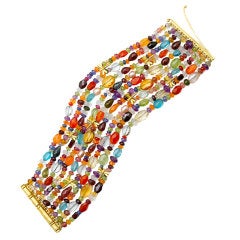 Multi-strand Colored Stone Bracelet