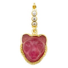 Pink Tourmaline Lioness Pendant 9