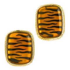 Citrine Tiger Stripe Earrings 3