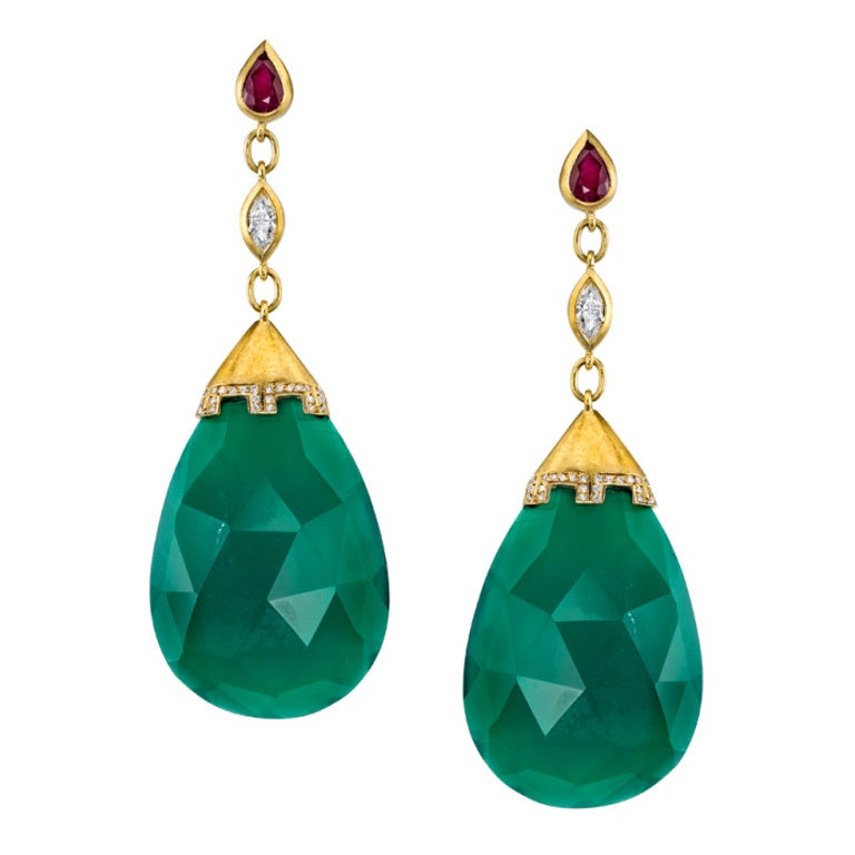 Jade Drop Earrings For Sale at 1stDibs | jenna blake jewelry