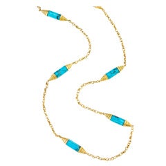 Turquoise Barrel Necklace