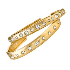 Rose Cut Diamond Gold Bangles