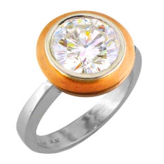 2.86 Carat Diamond Gold Platinum Solitaire Ring 12